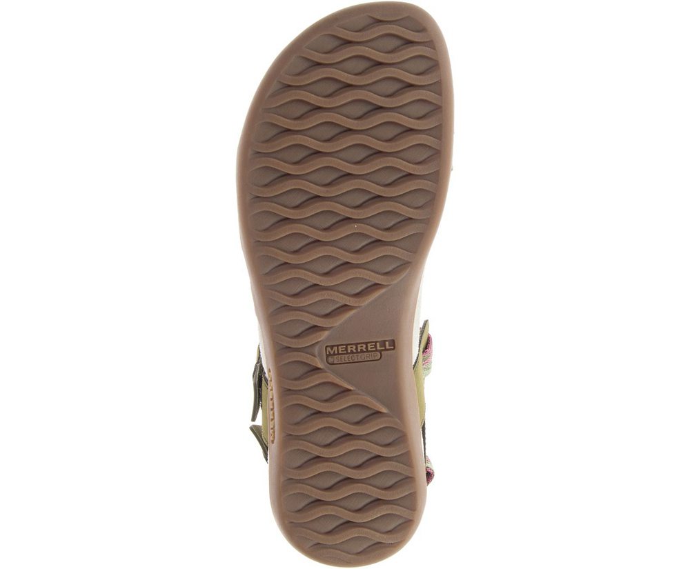 Merrell Sandals Olive - District Mendi Backstrap - Womens 01DPQXHOM